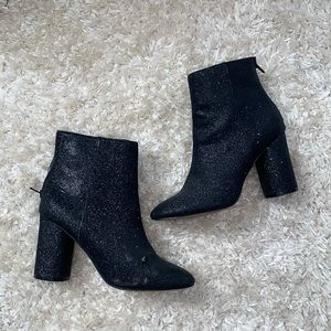 Black Glitter Booties